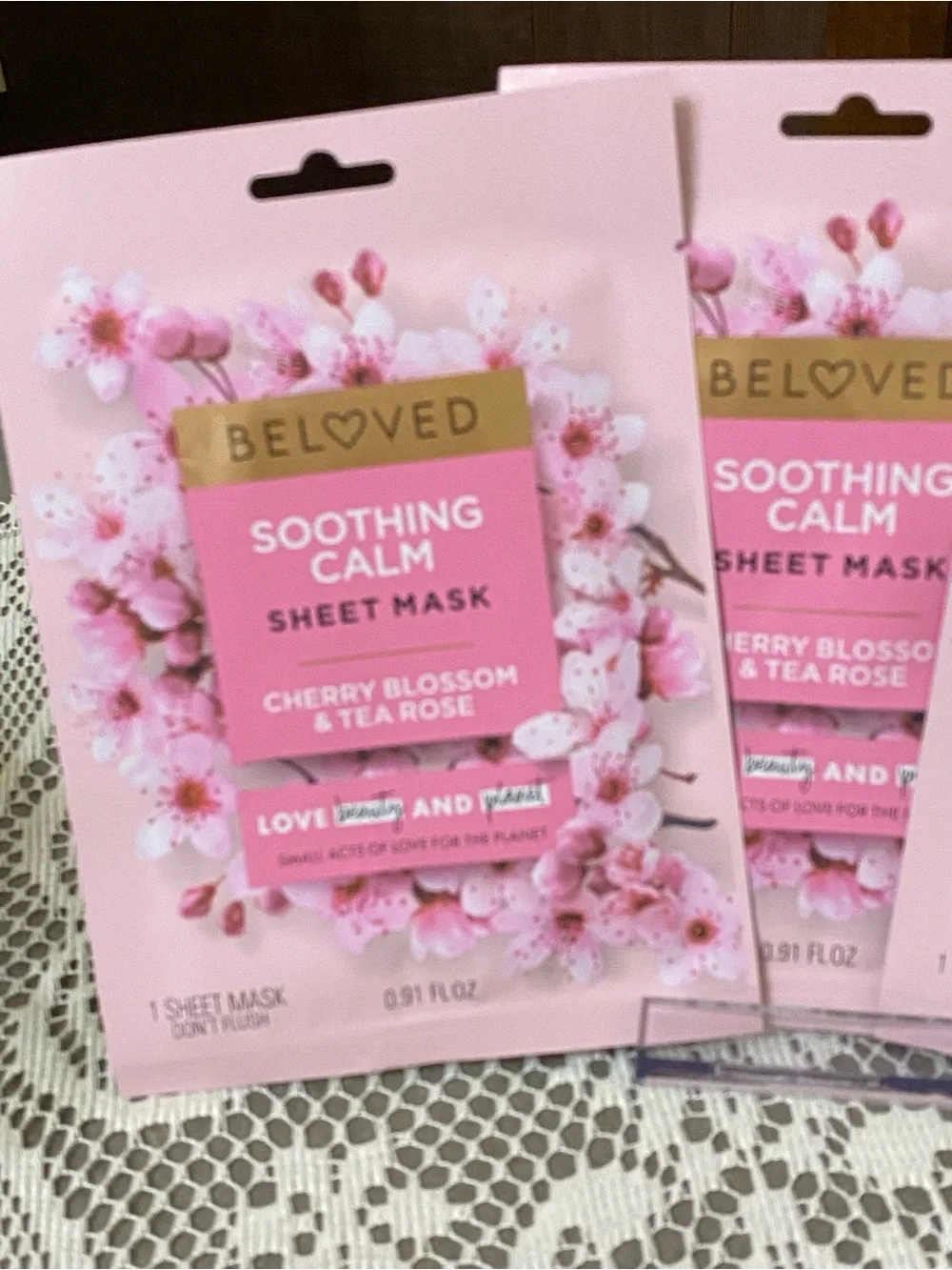 Beloved Soothing Calm Sheet Mask - Cherry Blossom & Tea Rose (Pink) 5 mask